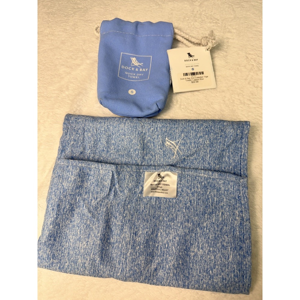 DOCK & BAY MICROFIBER TOWEL YOGA GYM TRAINING, BLUE SMALL 40  X  20 NWT